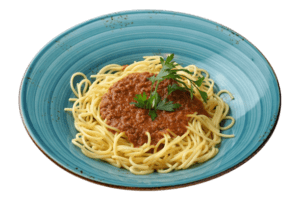 Espaguetis con salsa Boloñesa y queso parmesano
